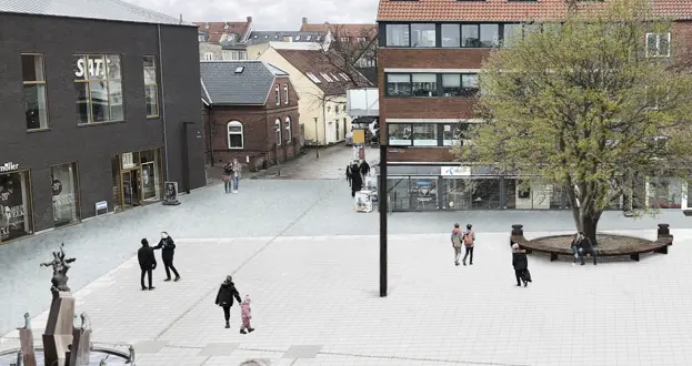 Visualisering af Stationstorvet med ny belægning
